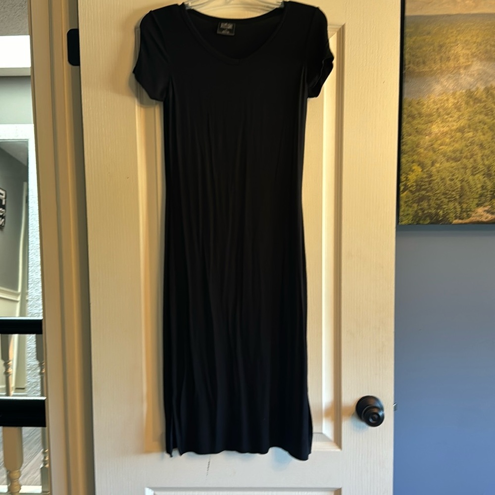 Black mid length dress